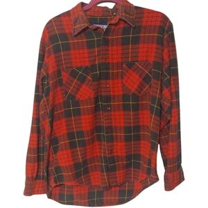 Honors Men's Plaid Red/Black Flannel Button-Down Long Sleeve Shirt! CONSIGNMENT!